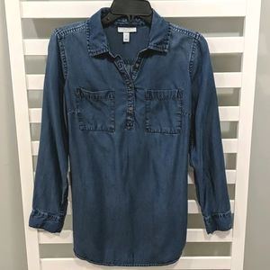 Liz Lange Chambray Maternity Tunic - Size Small